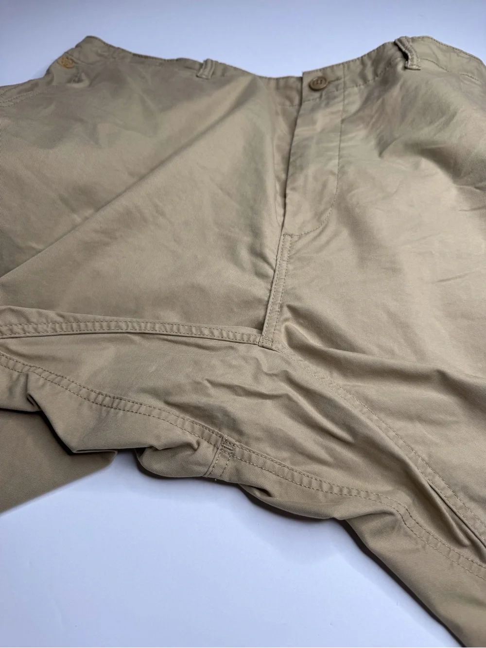 Birdwell Beach Britches Khaki Drawstring Chino Pants 36 x 27 Straight Leg